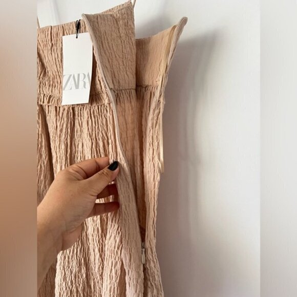 Zara, Ladies Structured Long Jumpsuit - Beige. Size: XS (US). NWT - Picture 11 of 16